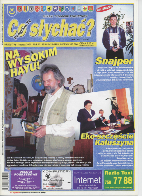 Okładka gazety Co słychać? - nr 10 (179) 2001